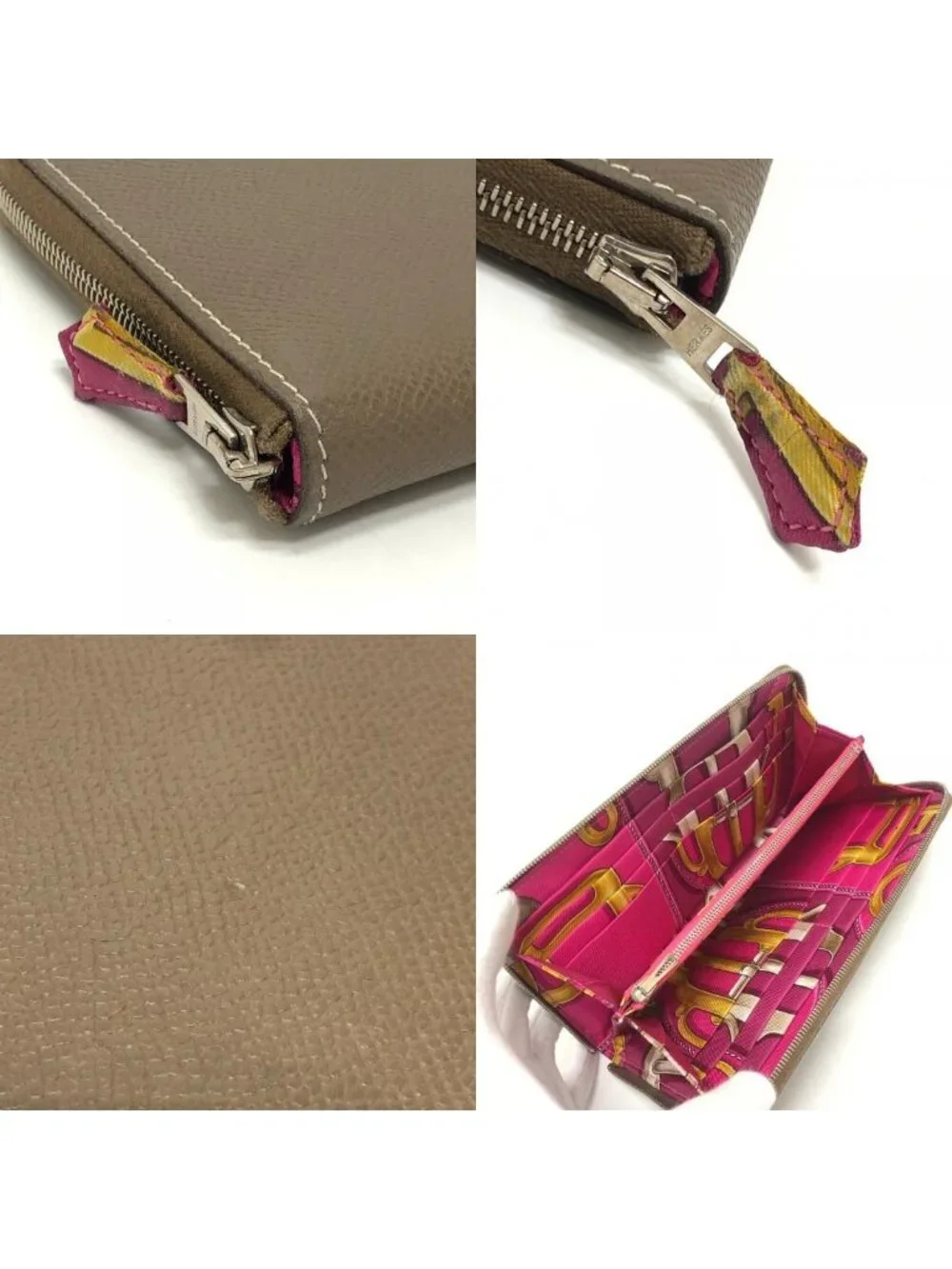 Hermes Wallet Azap Long Silk In Veau Etoupe Brown
